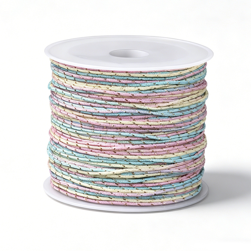 TEMU 40m (0.8mm Width) Golden-accented Gradient-dyed Cord; Braiding Cord; Jewelry Cord; Beading Cord; Bracelet Cord; Suitable For Bracelet Making,