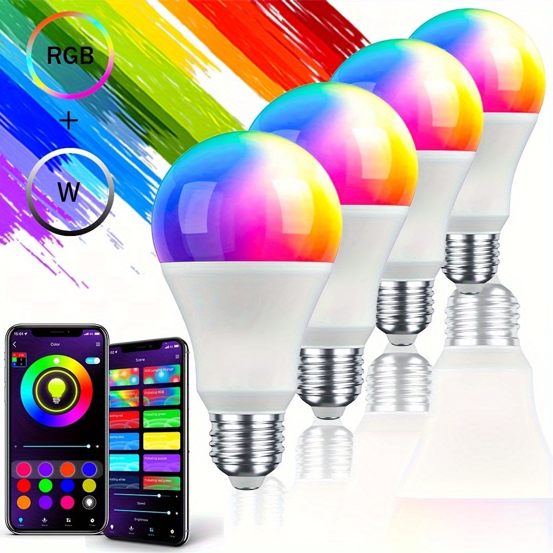 

Smart Light Bulbs 2.4ghz Color Changing Light Bulb, App Home, A19 E26 Dimmable Led Light Bulb 9w 800 For Party Decoration,