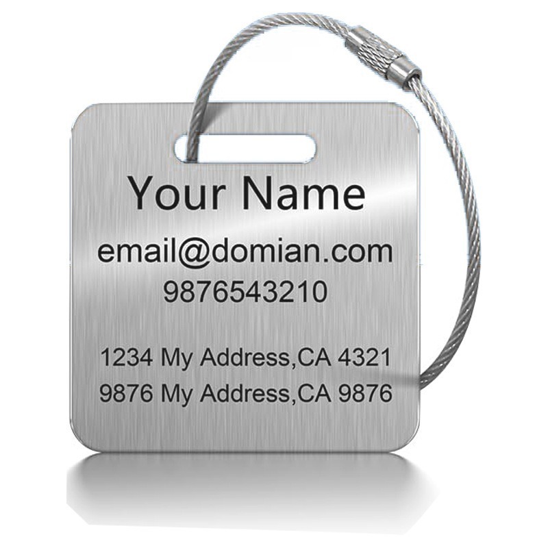 Custom Acrylic Luggage Tag with Wire Rope Hook