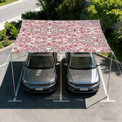 2d flat printing abstract pattern printed outdoor tent flysheet outdoor patio garden awning beach camping canopy extra large carport with pattern excluding frame with 4 ropes and 4 pegs