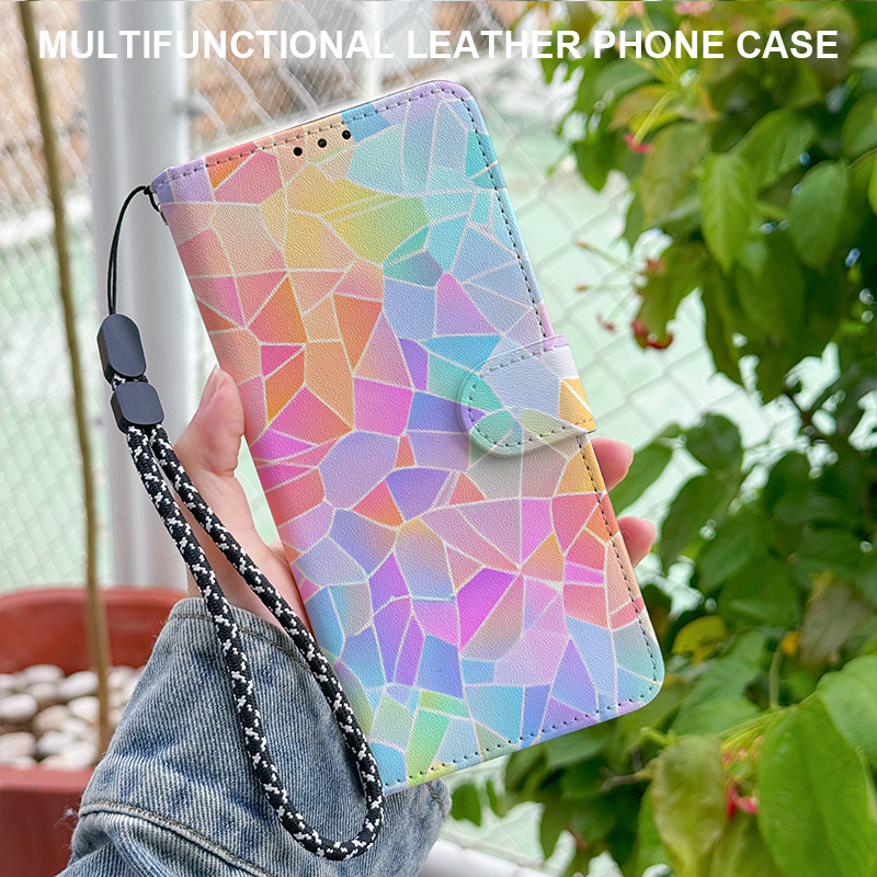 TEMU Phone Case: Fashionable Flip-style Foldable Wallet Phone Case With Card Slots, Magnetic Clasp, And Lanyard. Suitable For Galaxy S25 Plus/s25