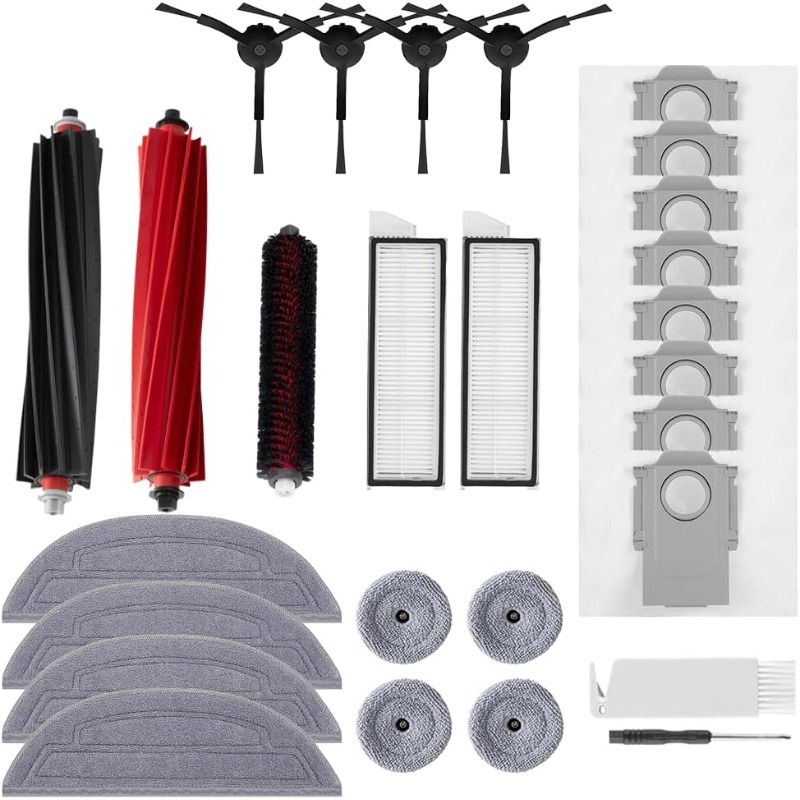 E-shop 27-teiliges Zubehörset für S8 Max V, kompatibel mit S8 Max/MaxV Ultra Staubsauger, 1 Hauptbürste, 1 Reinigungsbürste, 2 waschbare Filter, 4