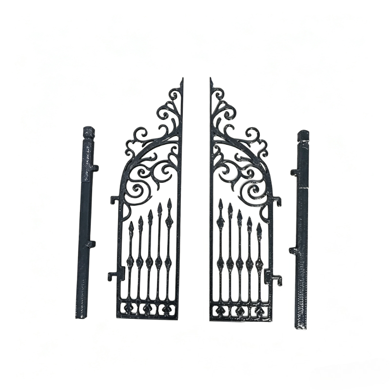 TEMU 1:12 Scale Dollhouse Victorian Style Exquisite Wrought , Three-color Black White Golden Vintage Cast Iron Fence Gate, Dollhouse Garden Courtyard