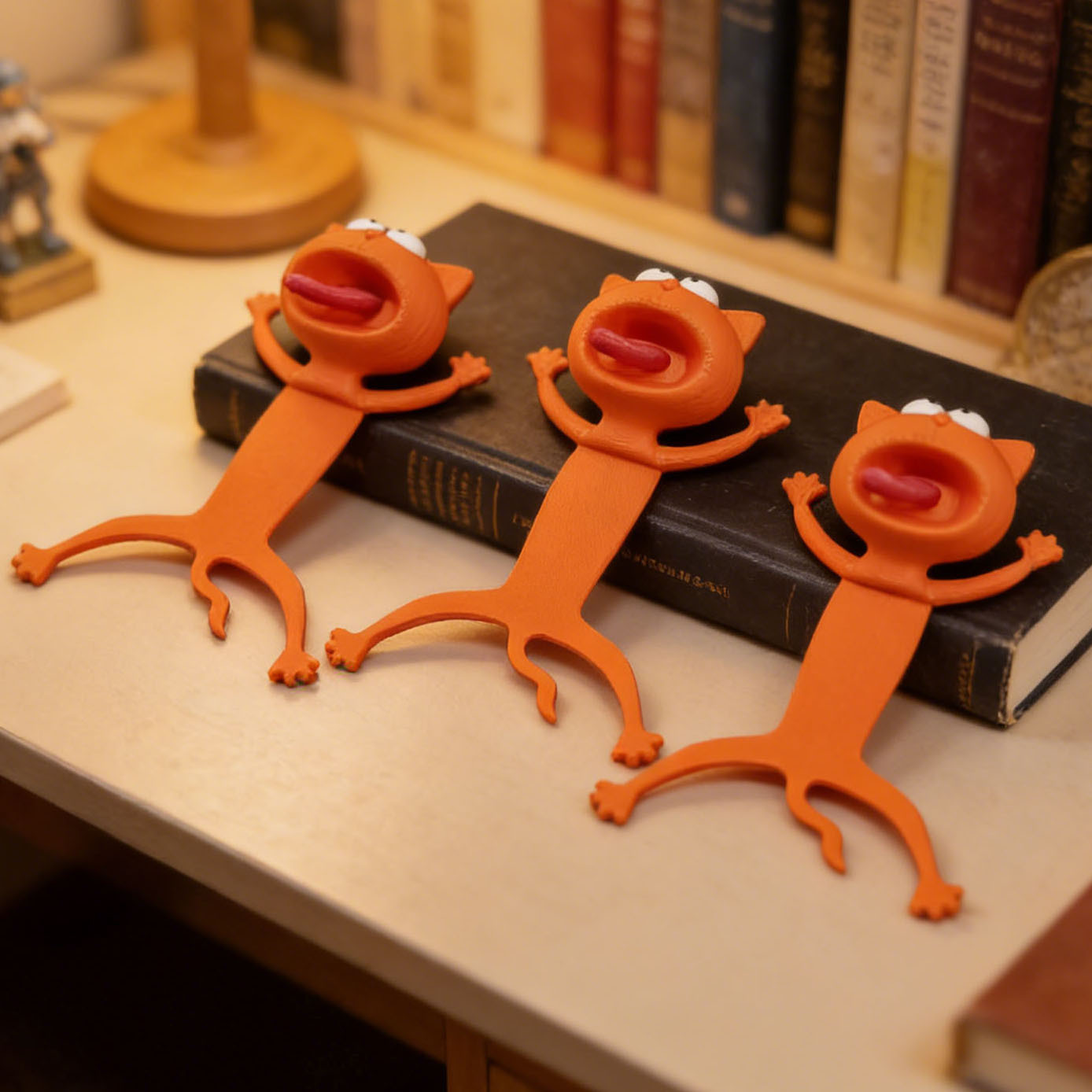 funny 3d stereoscopic slouchy cat bookmark reading clip creative cartoon cute stationery 1pc