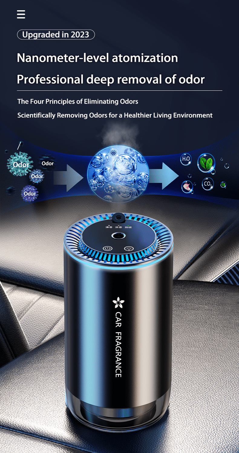 smart car therapy machine with four bottles of 50ml essential oil starry sky projection and adjustable atmosphere light essential oil diffuser with and stop function in car air purification Product details 1