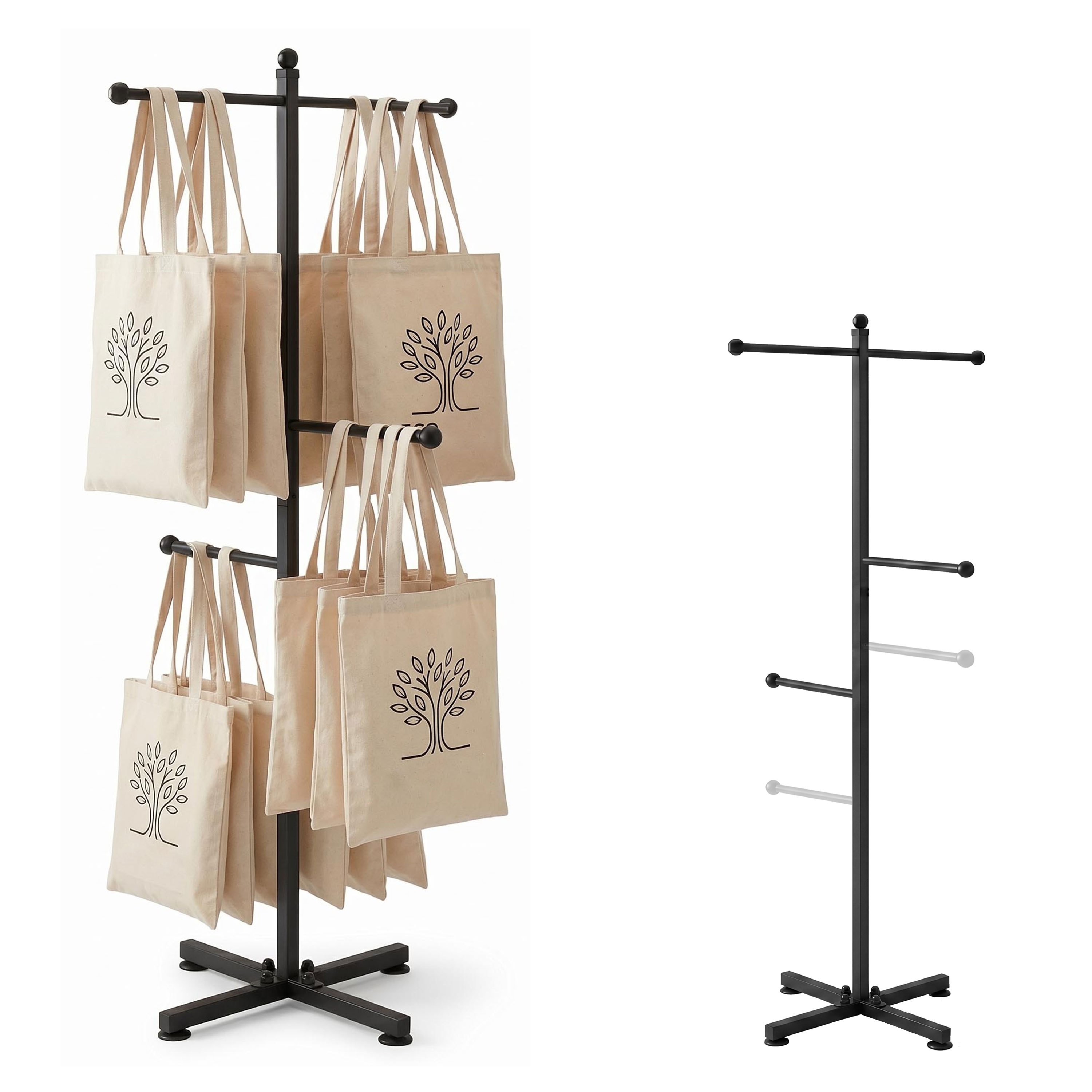 TEMU Adjustable-height Shopping Bag Rack, Heavy-duty Metal T-shaped Grocery Bag Rack For Retail Stores, Outdoor Pool Towel Rack, Large Bag Display