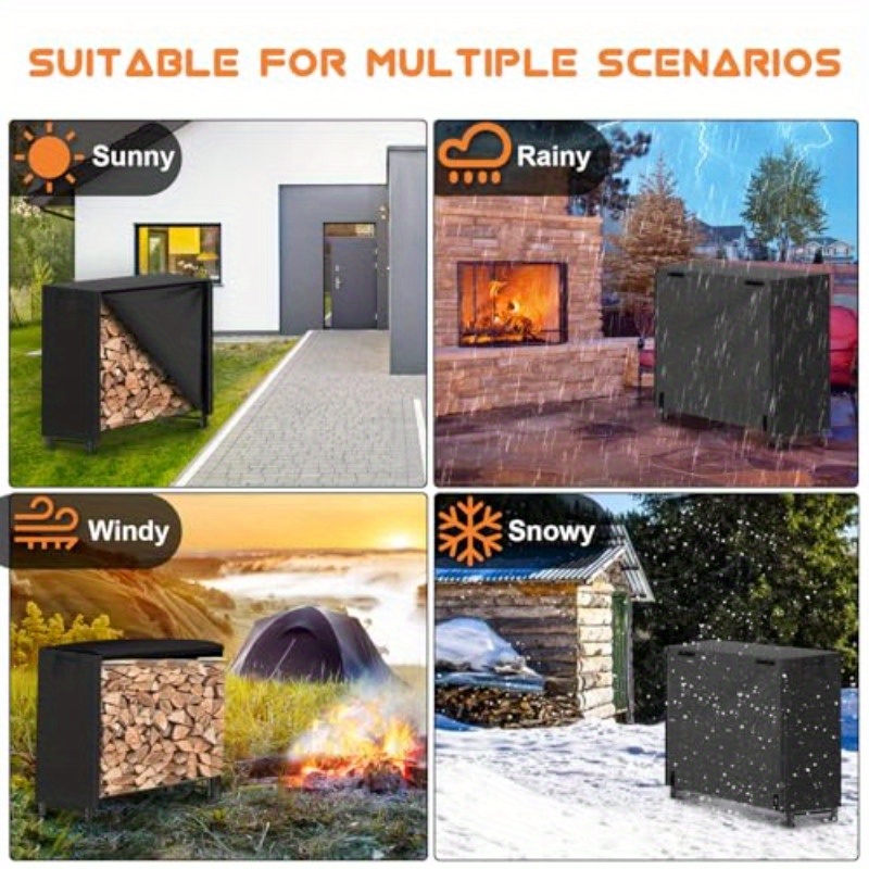 heavy duty 4ft outdoor firewood rack waterproof cover large Temu