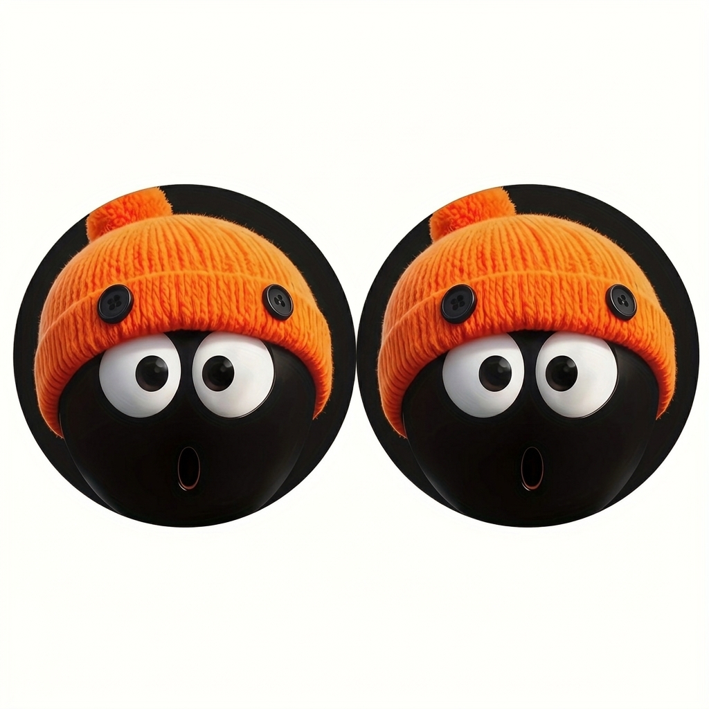 TEMU 2pcs Rubber Car Cup Coasters | 2d Flat, Anti-slip & Durable | Universal For All Vehicles, Easy To Clean | For , Ideal For Halloween, Christmas &