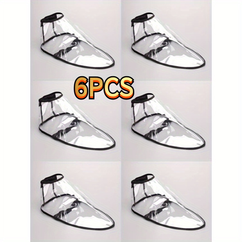 E-shop 6 Stück PVC Verdickte Friseursalon Friseur Anti-Knautsch Schuhüberzieher, Schuhüberzieher, Friseur Anti-Staub Fußschützer, Fußüberzieher