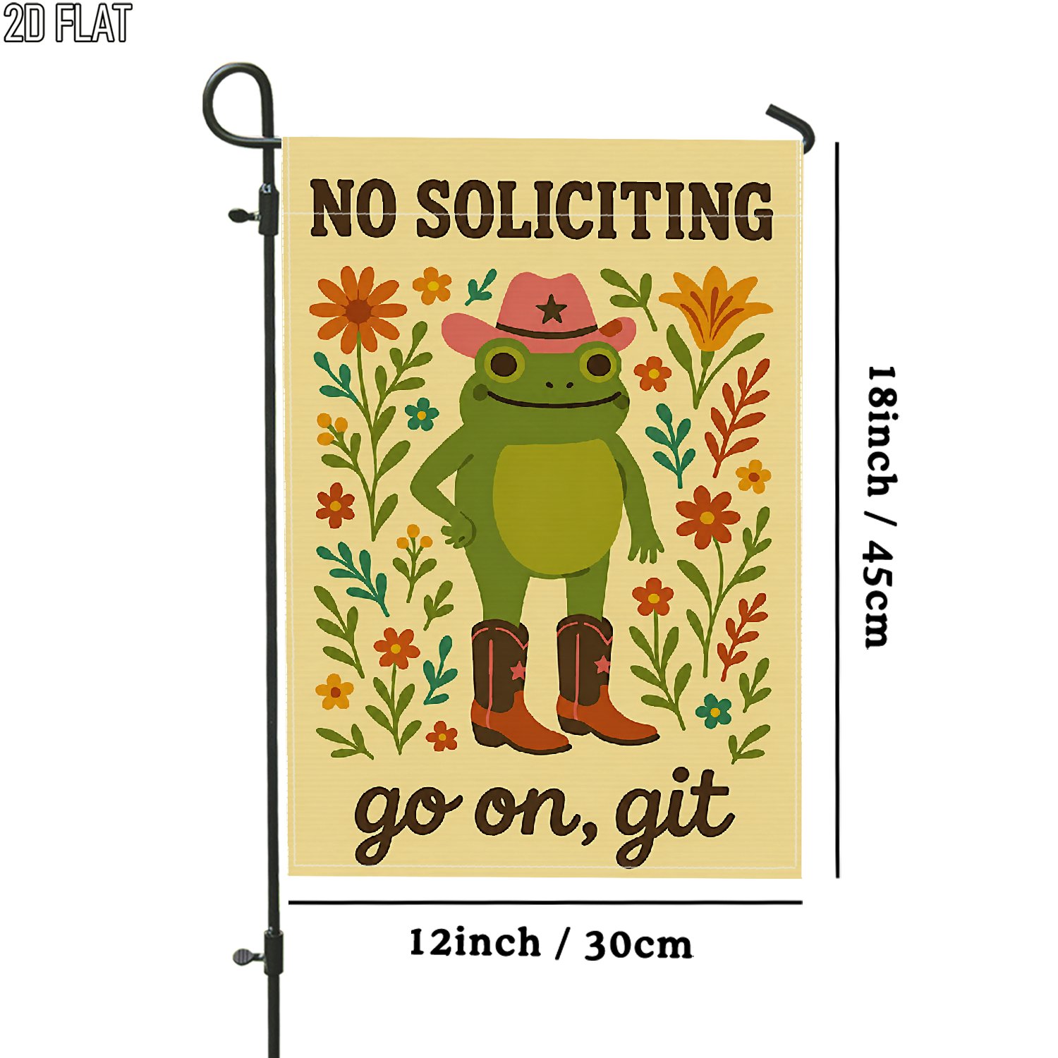 TEMU 2d Flat, 2d Flat 1pc Outdoor Garden Flag Cowboy Green Brown Vertical Double Sided Flag Porch Decoration For Garden Outside Yard Decoration Pole,