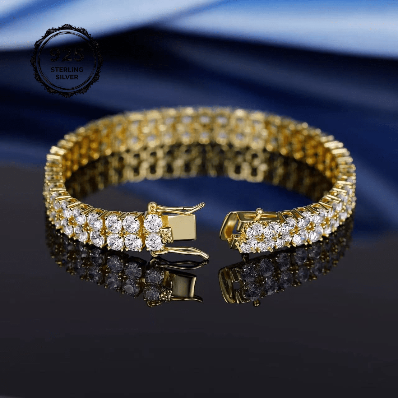 Image of 925 Sterling Silver Double-row Luxury Bracelet | Classic Fashionable Exquisite Design, For Daily Wear Parties Events & Festival Gifts, With Box, Total Weight Of The Product (22.84g)