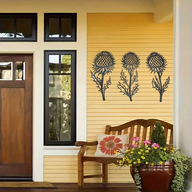 2d flat 2d flat 2d flat 2d flat set of 3 elegant thistle acrylic wall decorations in 2d scottish     indoor and outdoor decor suitable for home and patio an ideal gift for housewarming or mothers day
