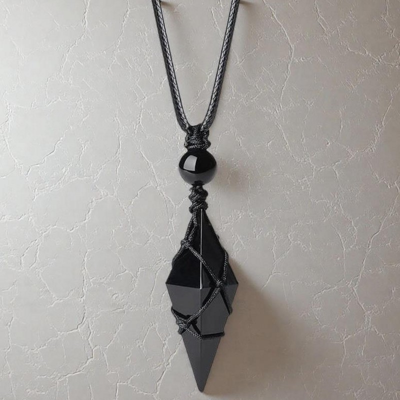 Starry Sky Blue Sand Obsidian Pendant Necklace for Couples