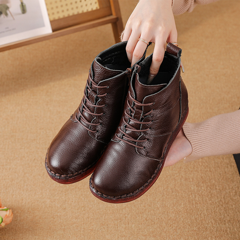 knee length dresses for ladies Thursday Boot Company Women's Whiskey Leather STNDCaptain Lace-Up Size 7.5 main image 1