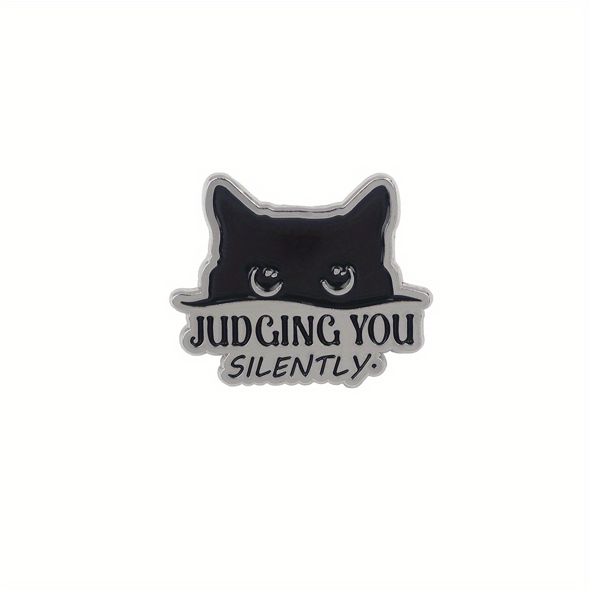 1pc Cute Black Cat Enamel Pin Brooch | Alloy, Silicone Back , Ideal For Backpacks, Collar, Lapel, Hat Jewelry, Birthday Gifts For