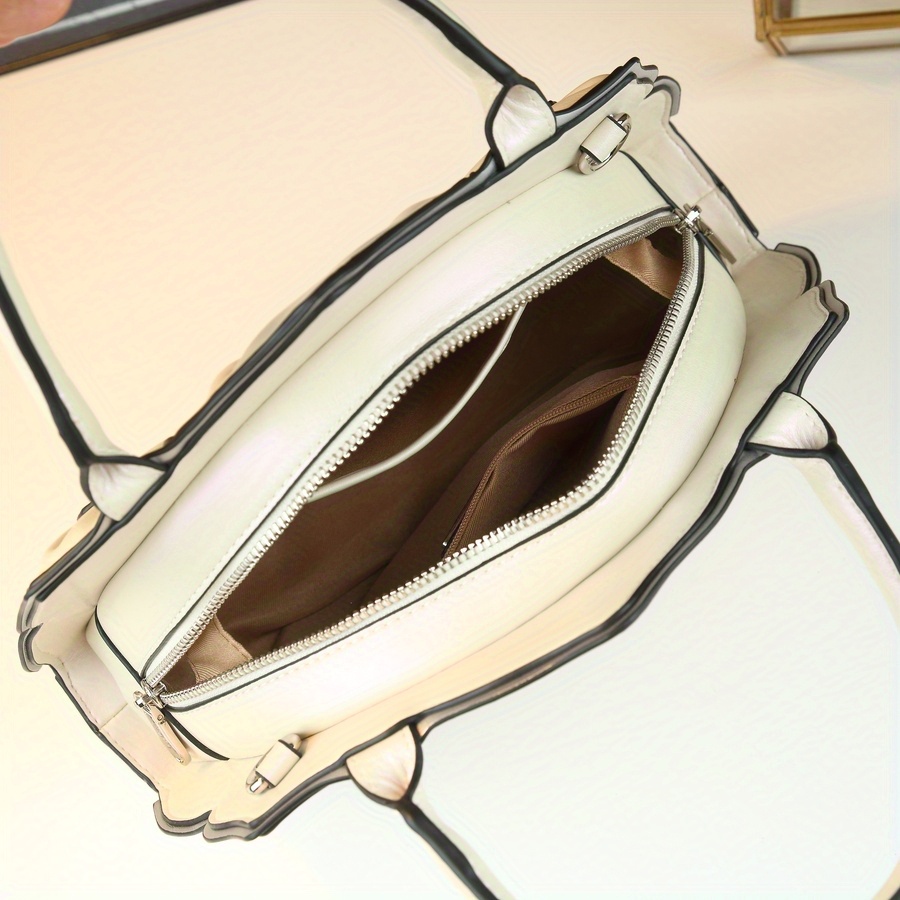 Meela & Jack Women's Elegant Floral-like handbag - Luxury Purse with Zipper Closure, Detachable Strap - White Everyday & Formal Bag for Women, Wedding, Office, Party - European Collection, Wedding Tote, Sophisticated Design, Highquality Finish, Fashionable Accessory, Bridal Accessory