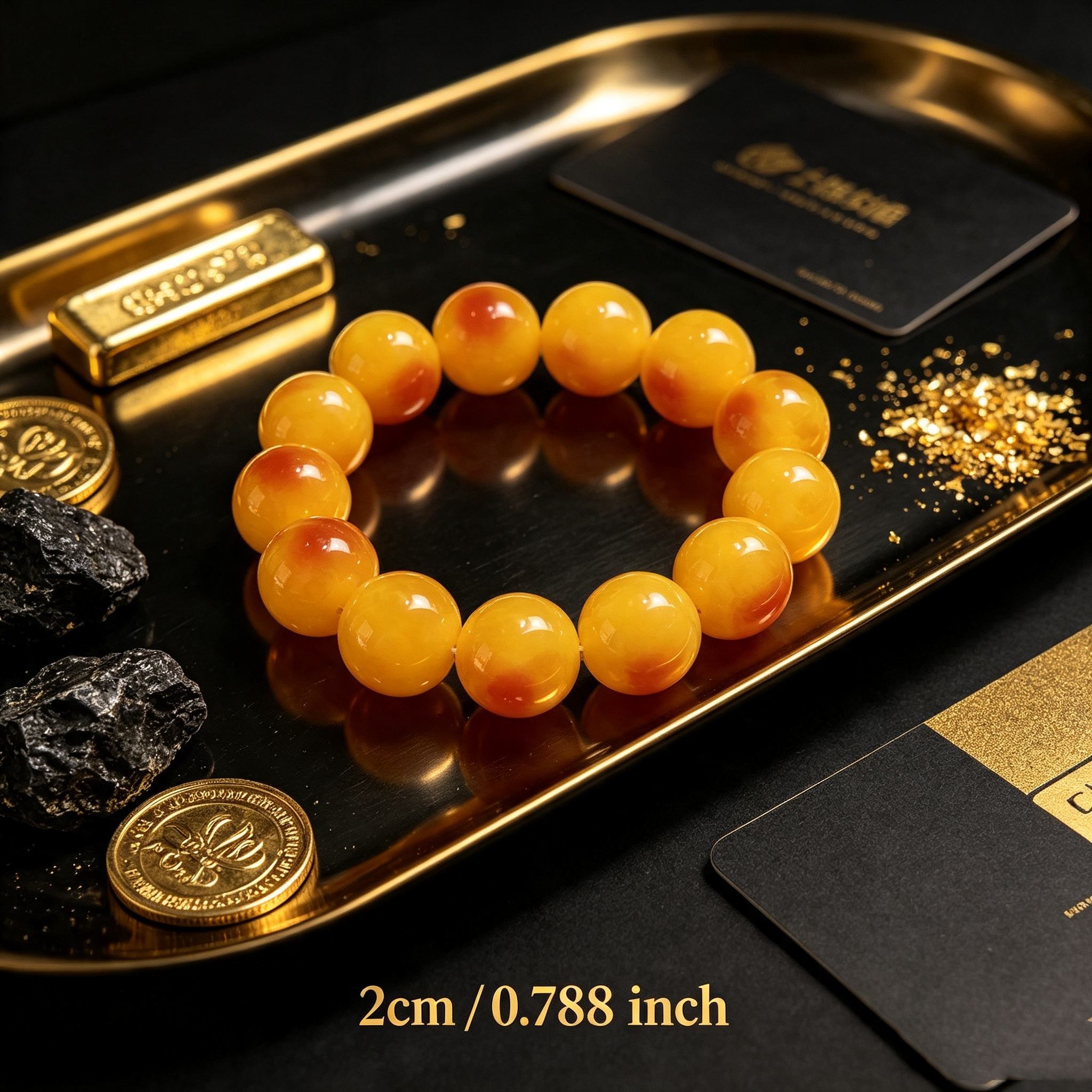 20mm Natural Stone Stretch Beaded Bracelet, Unisex