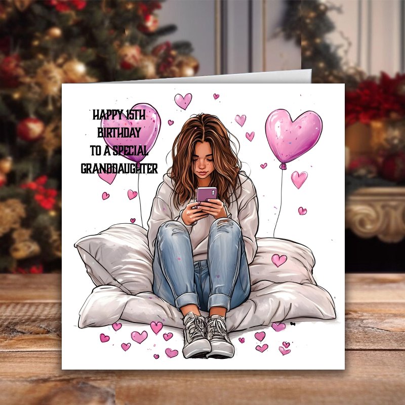TEMU Funny 15th Birthday Card Gift For Granddaughter, 1pc, Christmas, Ideal Gift For Granddaughter, The Best Granddaughter In The World, Envelope