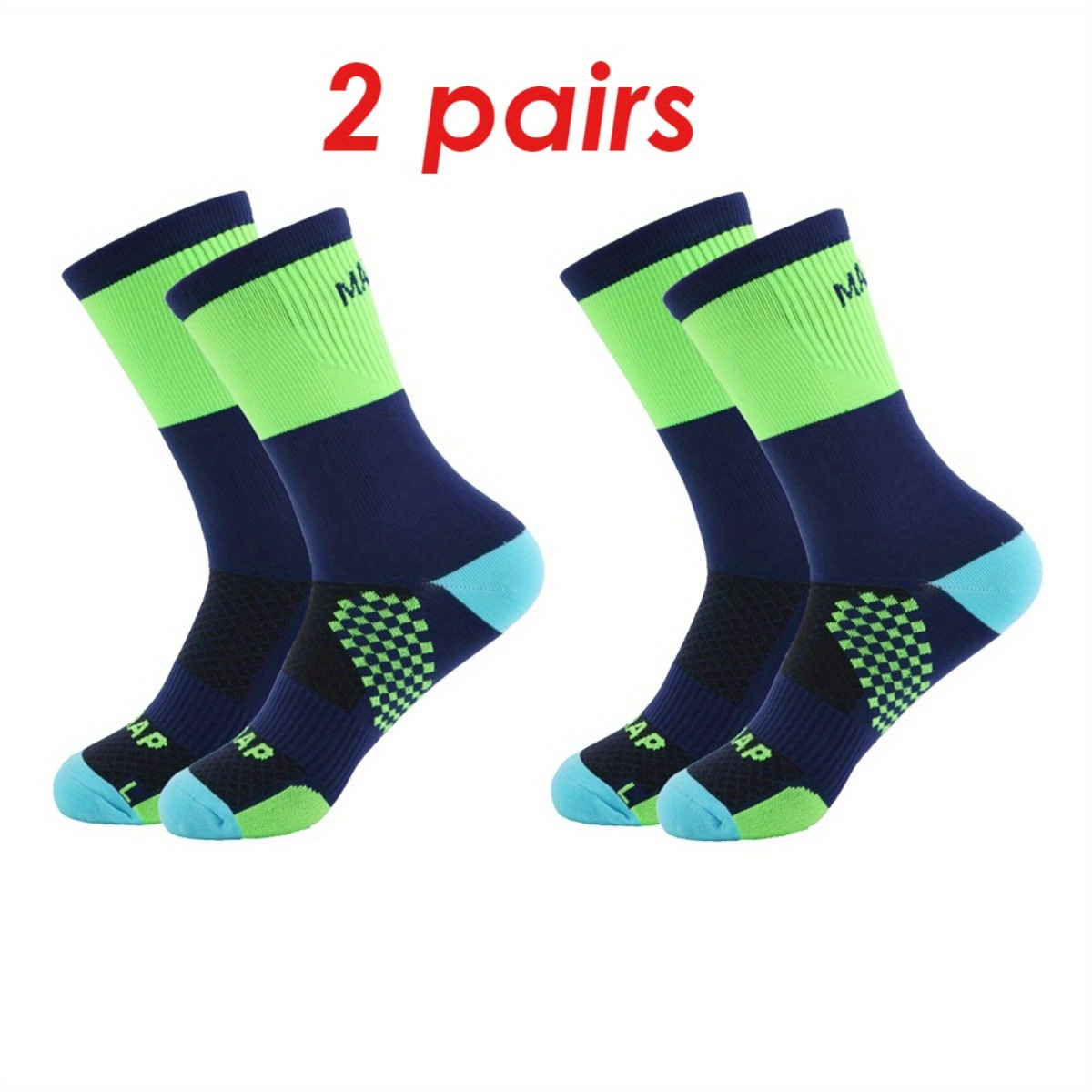 TEMU 2 de calcetines nuevos unisex para ciclismo y deportes al , calcetines deportivos casuales transpirables, adecuados para fitness, deportes al ,