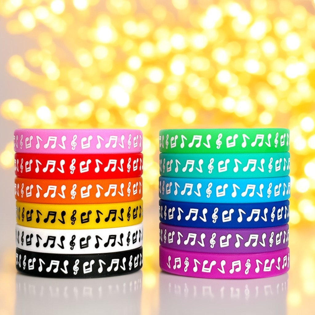 TEMU Gift For Her/him 12pcs Music Wristband - Music Themed Bracelet For Music Lovers, Musicians & Teachers, Party Favor Accessory Halloween Christmas