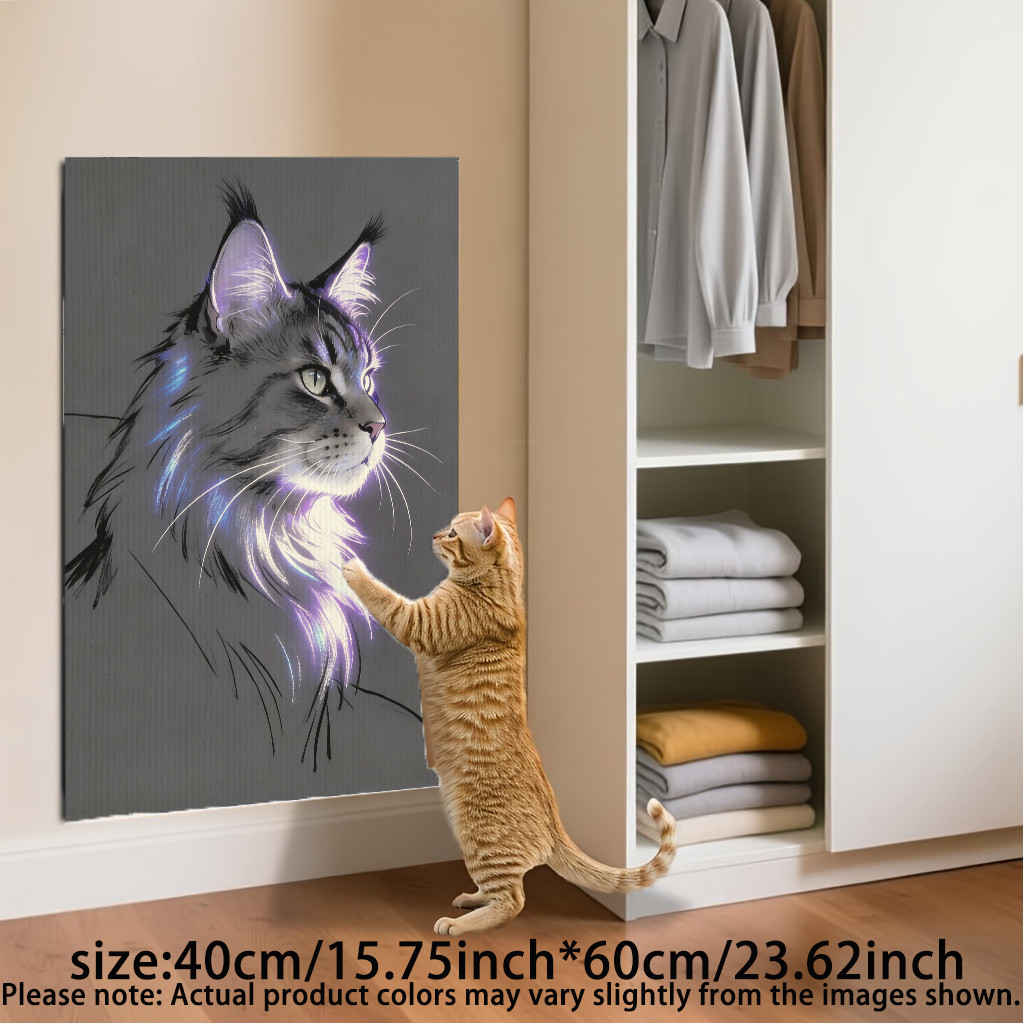TEMU Self Adhesive Cat Scratcher Wall Mounted Cat Scratch Mat For Indoor Cats, Climbing Board Gift For Pet Lovers