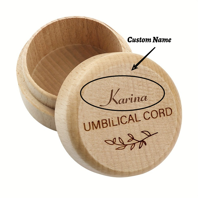 TEMU Personalized Cord Keepsake Box, Custom Name Engraved Wooden Storage Container, Memorial Gift