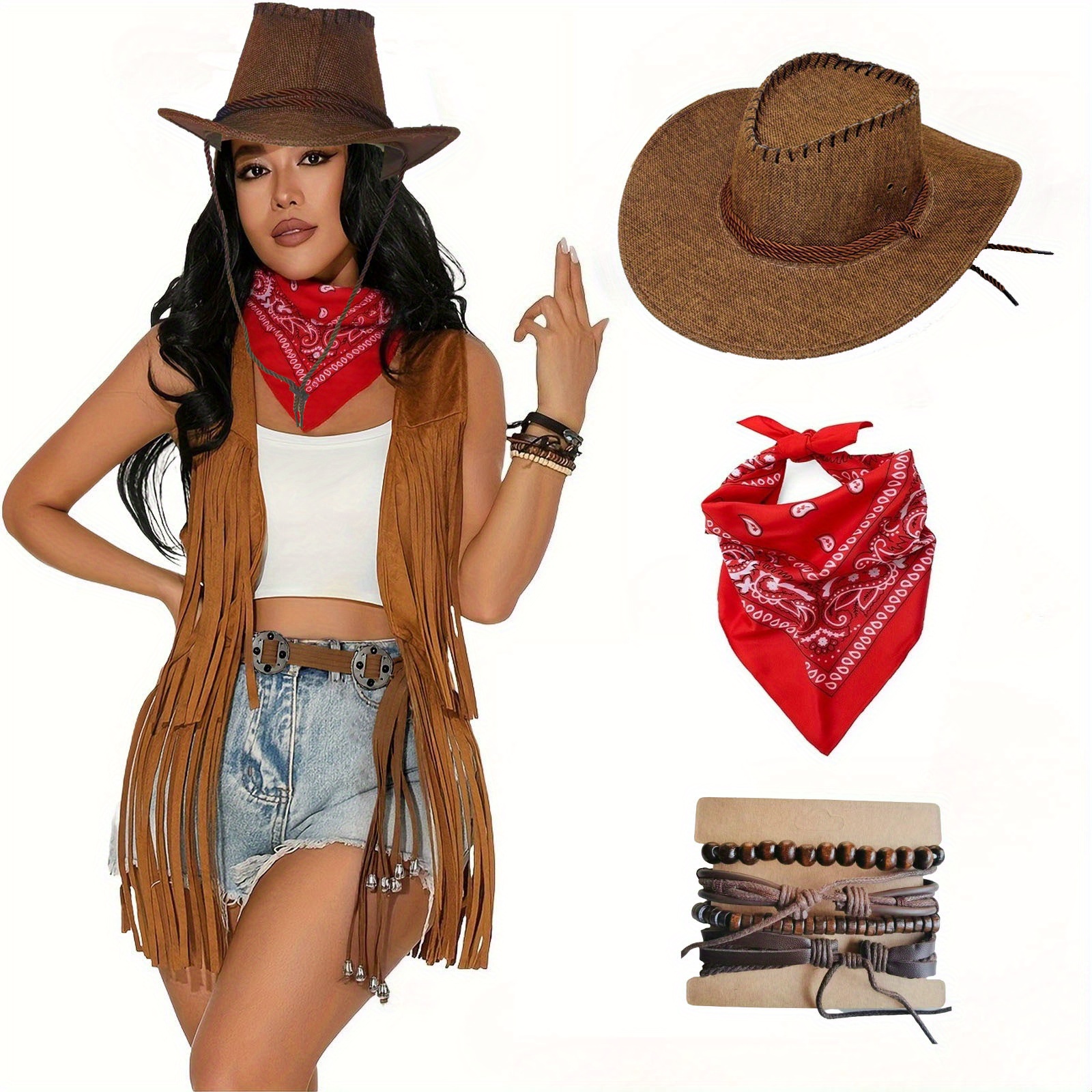 Party Kostum Cowboy Girl Girls Cowgirl Cutie Costume Kids Western Cow Girl  Fancy Dress