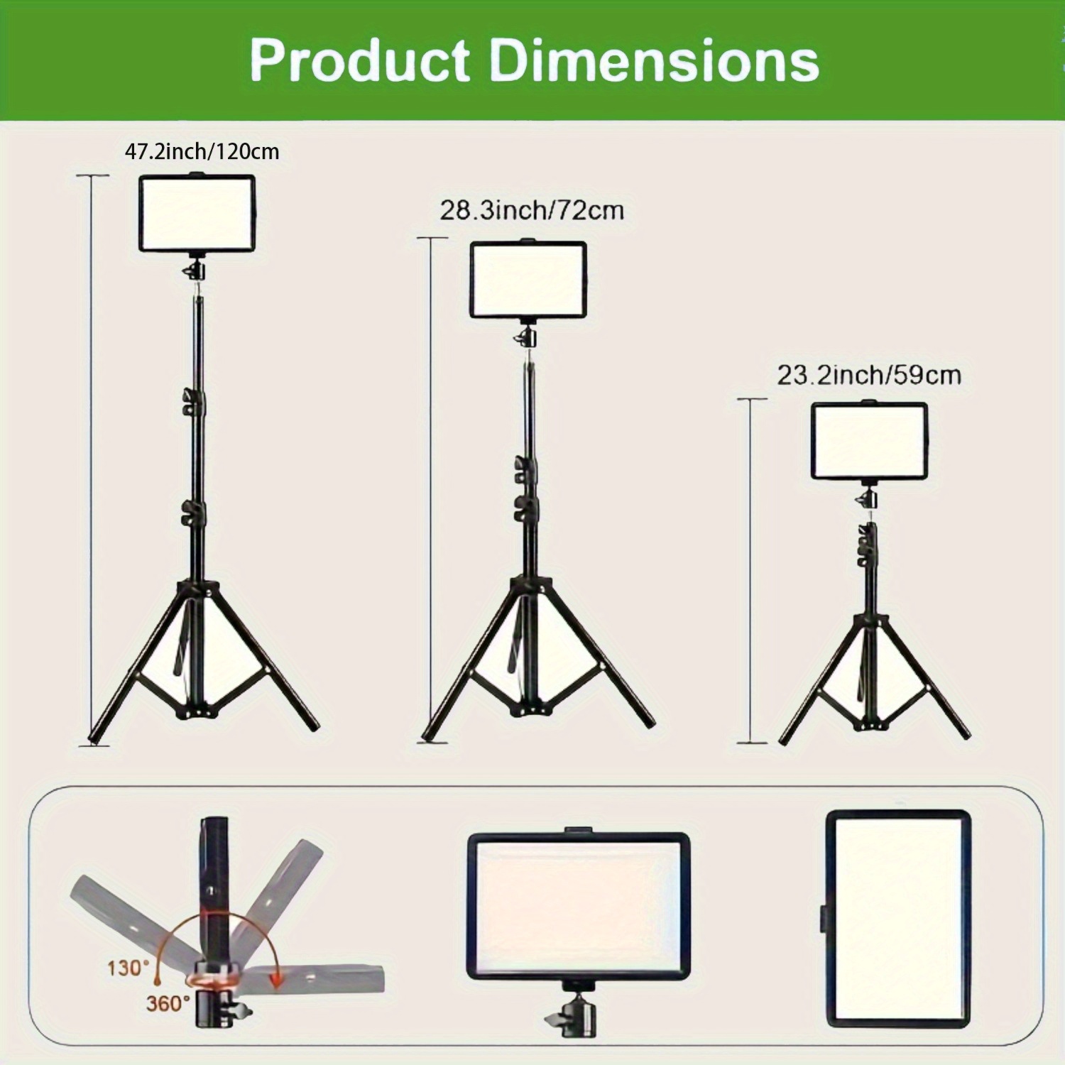   luce di riempimento led dimmerabile con 4 filtri di   ( ,  ,  , verde), supporto regolabile da 109.98 cm, illuminazione da studio portatile alimentata tramite usb per fotografia, registrazione video, streaming e uso esterno, attrezzatura per streaming Dettagli dell'articolo 2