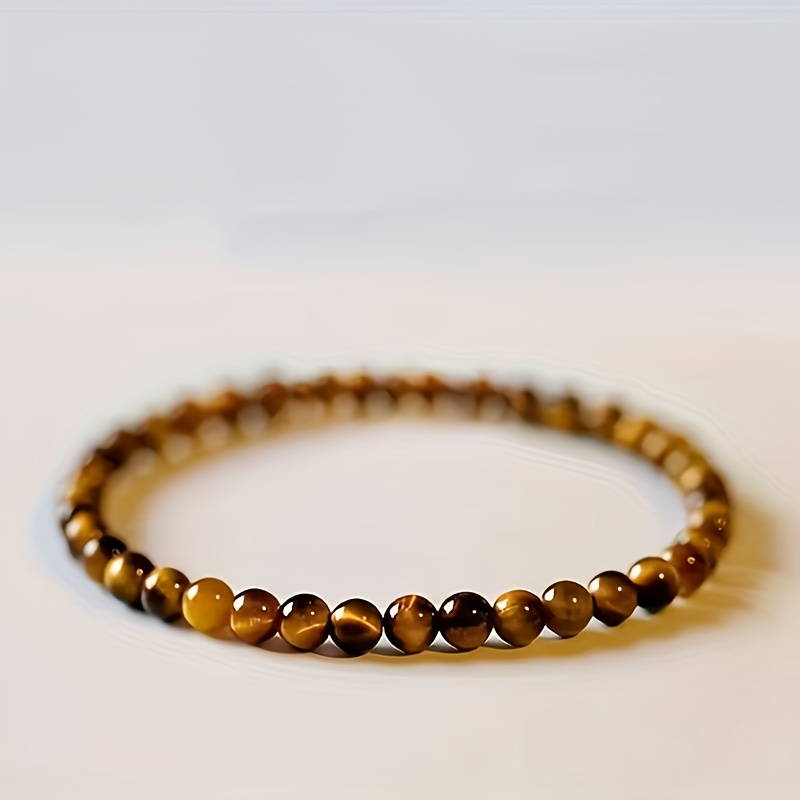 Natural/synthetic Eye Bohemian Bracelet - 4mm Elastic Beads, December Birthstone Gift, Unisex Accessory For Chinese New Year, Christmas, Parties, Wear