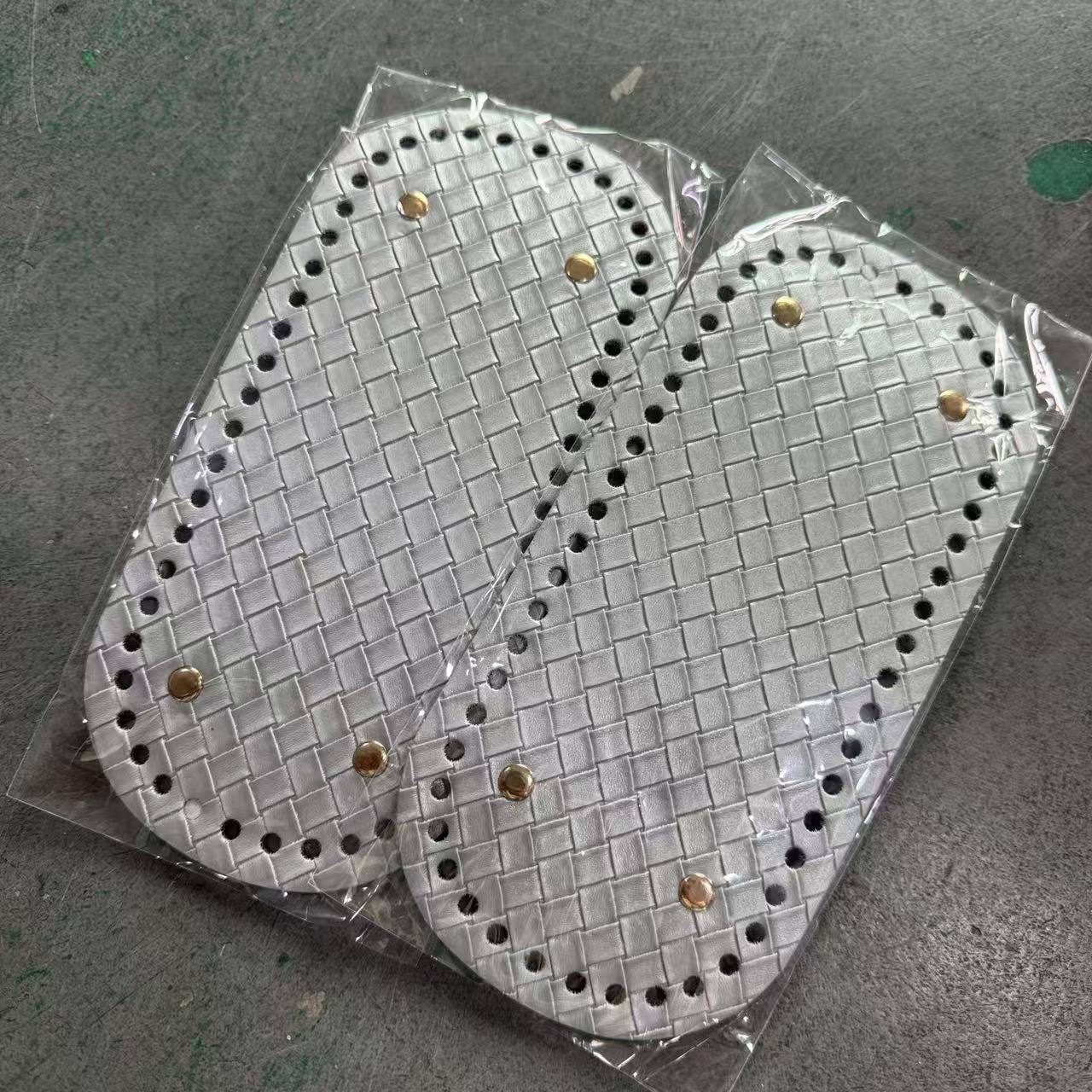 TEMU Ensemble de 2 pièces 22 X 10 Nouveau Design Tricoté à Carreaux Base PU, Idéales pour les Sacs Main, avec Stock, Parfaites pour Modeler des Sacs