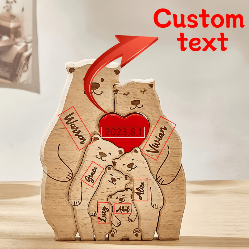 legno personalizzato famiglia orso puzzle Temu Italy