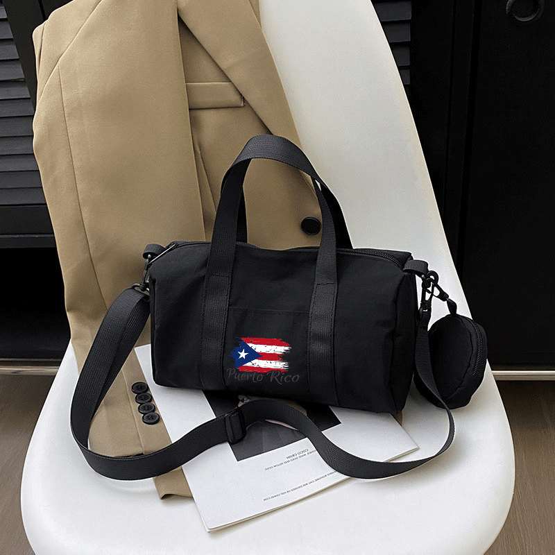 TEMU 1pc Puerto Flag Women Tote Bag Artistic Vintage Style Shoulder Crossbody Flat Printing Detachable Strap Design Gift For /valentine'day/new