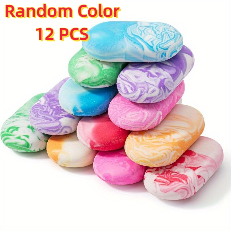 TEMU Mr. Pen Marble Pencil Erasers, Large Oval Tpr Rubber Erasers For School, 3/6/12pcs, Erasers For Pencils