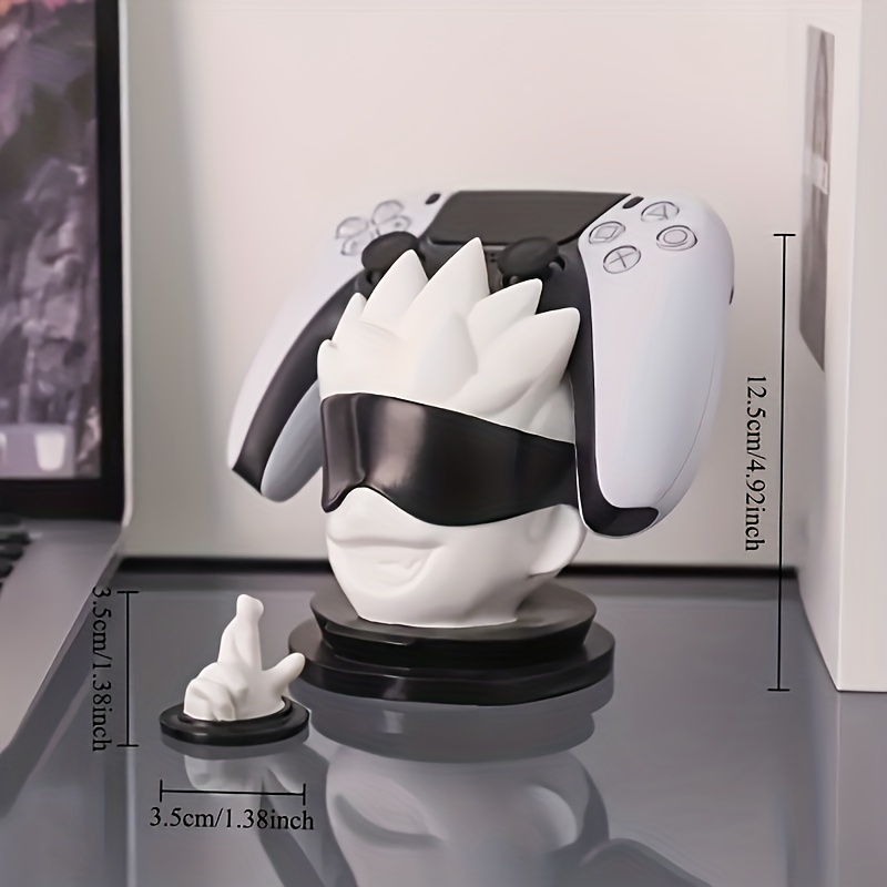 TEMU 2pcs Set: Blindfolded Big Head Statue Game Controller Stand And Gesture Ornament, Compatible With Ps4/ps5, Controller - Single Stand, Game