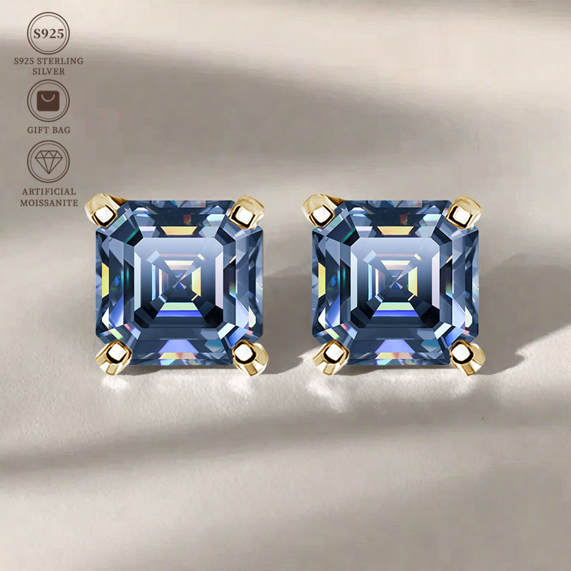 Women's Moissanite 925 Sterling Silver Earrings, Elegant Gift