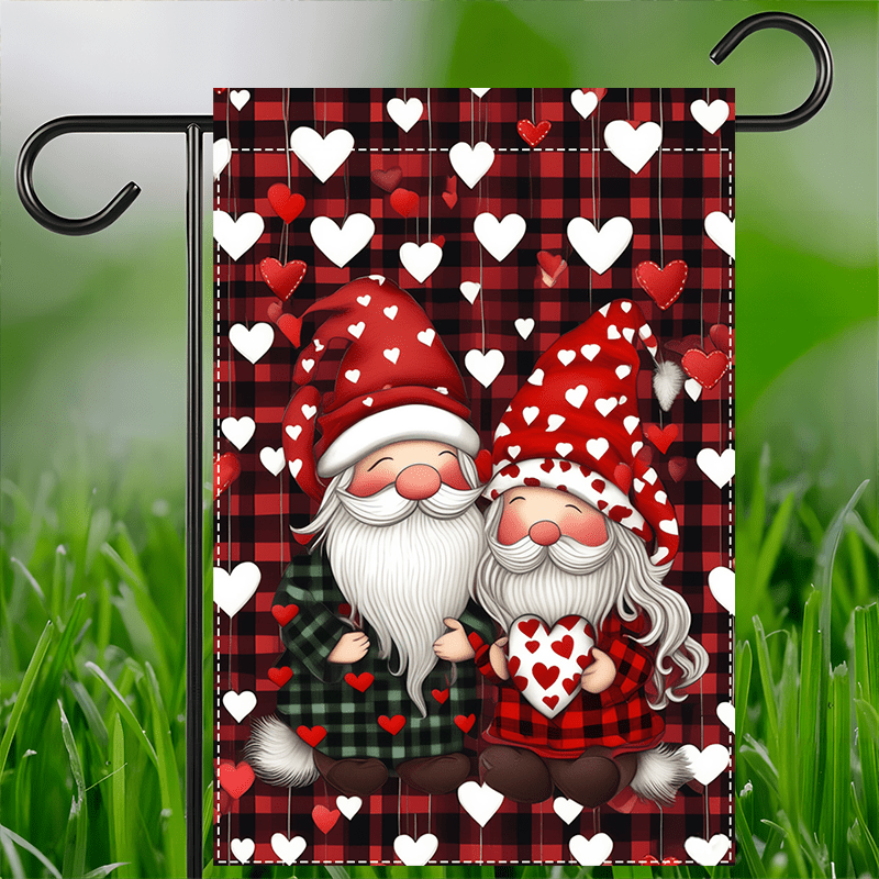 

Happy Valentine's Day Red Heart Dwarf Garden Flag - Polyester, 28x40" & 12x18" Sizes For Outdoor & Patio Decor