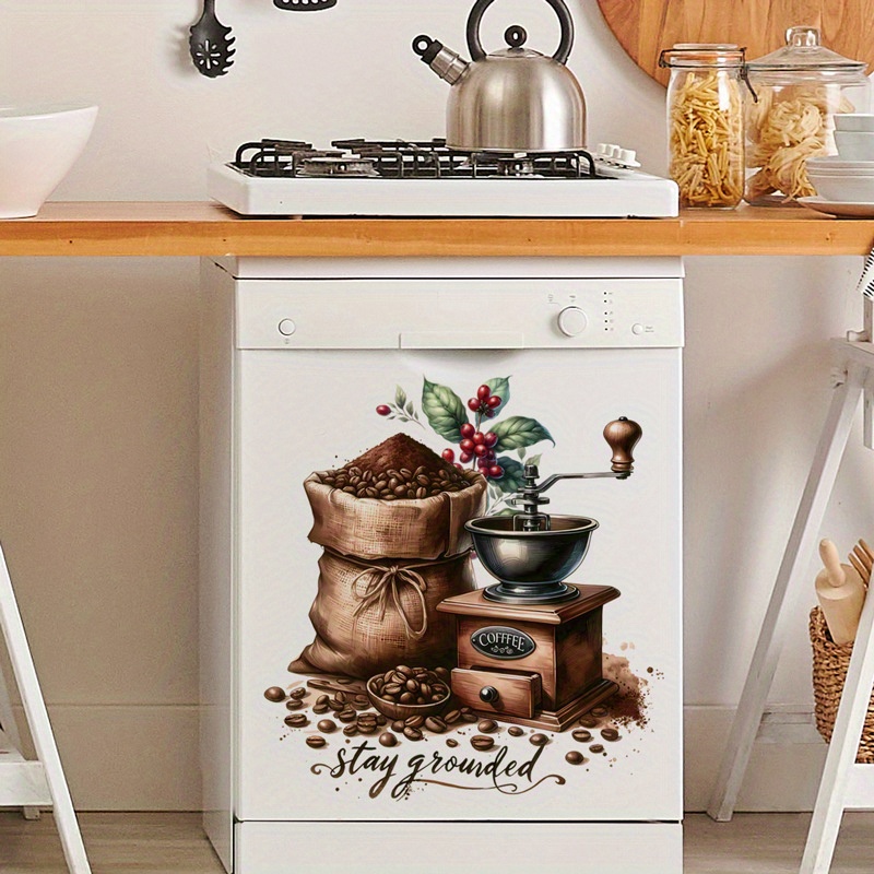 

1pc Grinder Wall Decal - "" Kitchen Sticker, Self-adhesive, For Cafe & Dessert Room Decor, Plastic