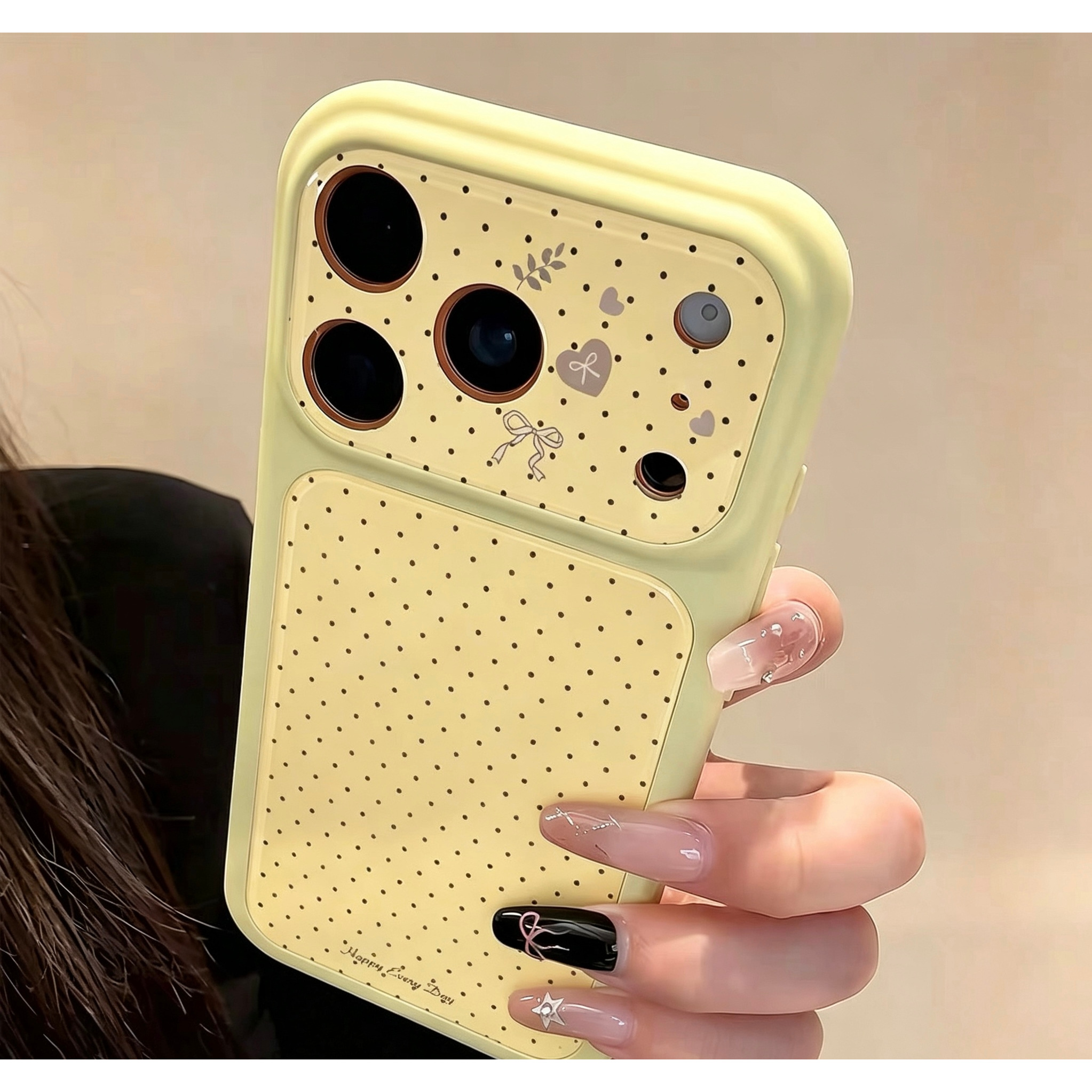 TEMU Phone Case: Compatible With Iphone 17 Pro Max/17 Pro/17/16 Pro Max/16 Pro/16/15 Pro Max/15 Pro/15/14 Pro Max/14 Pro/14/13, Creamy Yellow Frame