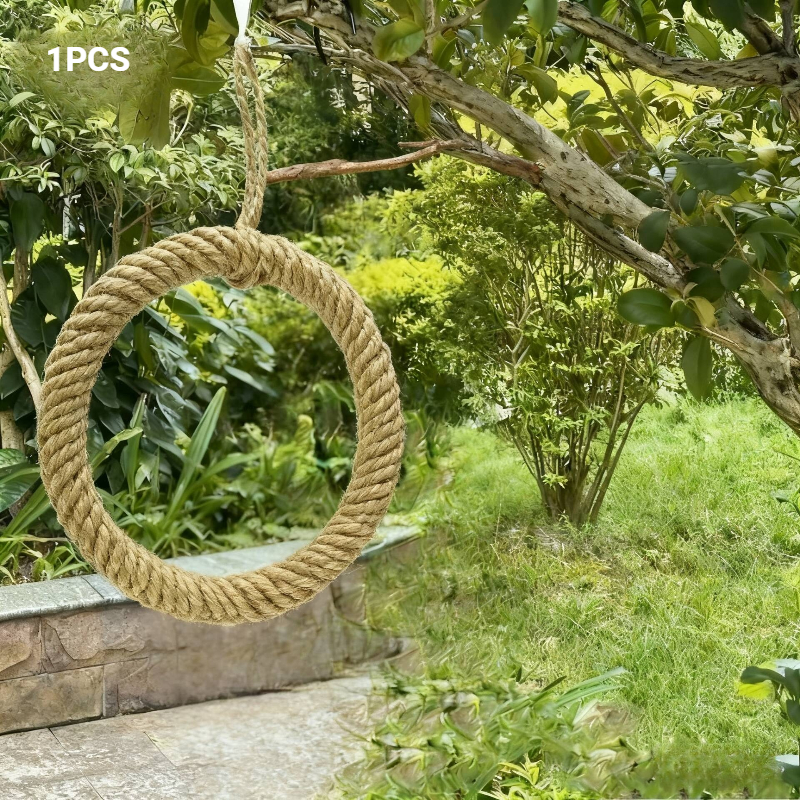 Image of 1pc/2pcs Hemp & Perch - Hand- Bird Chew Toy With Hanging Rope, Swingable Cage Accessory For Large Conures, Macaws, Cockatiels - Chewable Branch-like Habitat Enrichment