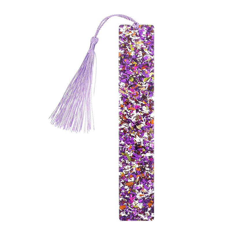 Glitter Acrylic Tassel Bookmark With Glitter Edges - Colorful Book Page Markers For Journal, , Reading, Gifts For Book Lovers, Planners And Crafts (fits All Books)