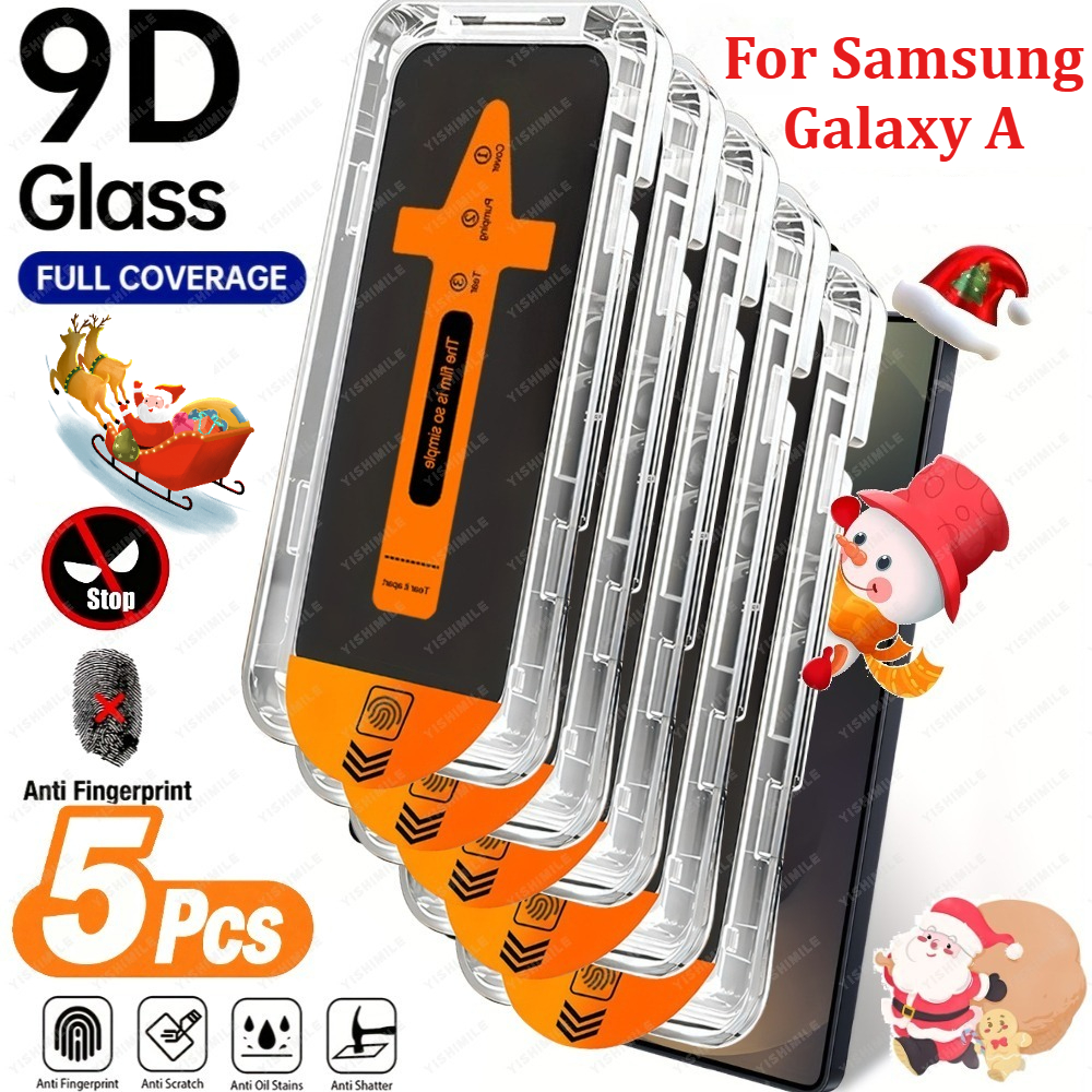 TEMU 5pcs -touch Tempered Glass Screen Protectors For Galaxy A06 A07 A15 A16 A17 A25 A26 A34 A35 A36 A54 A55 A56, Bubble-free Application, Dust ,