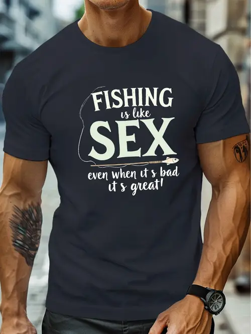 print fishing is like mens round crew neck short sleeve tee casual t shirt casual comfy lightweight top for summer