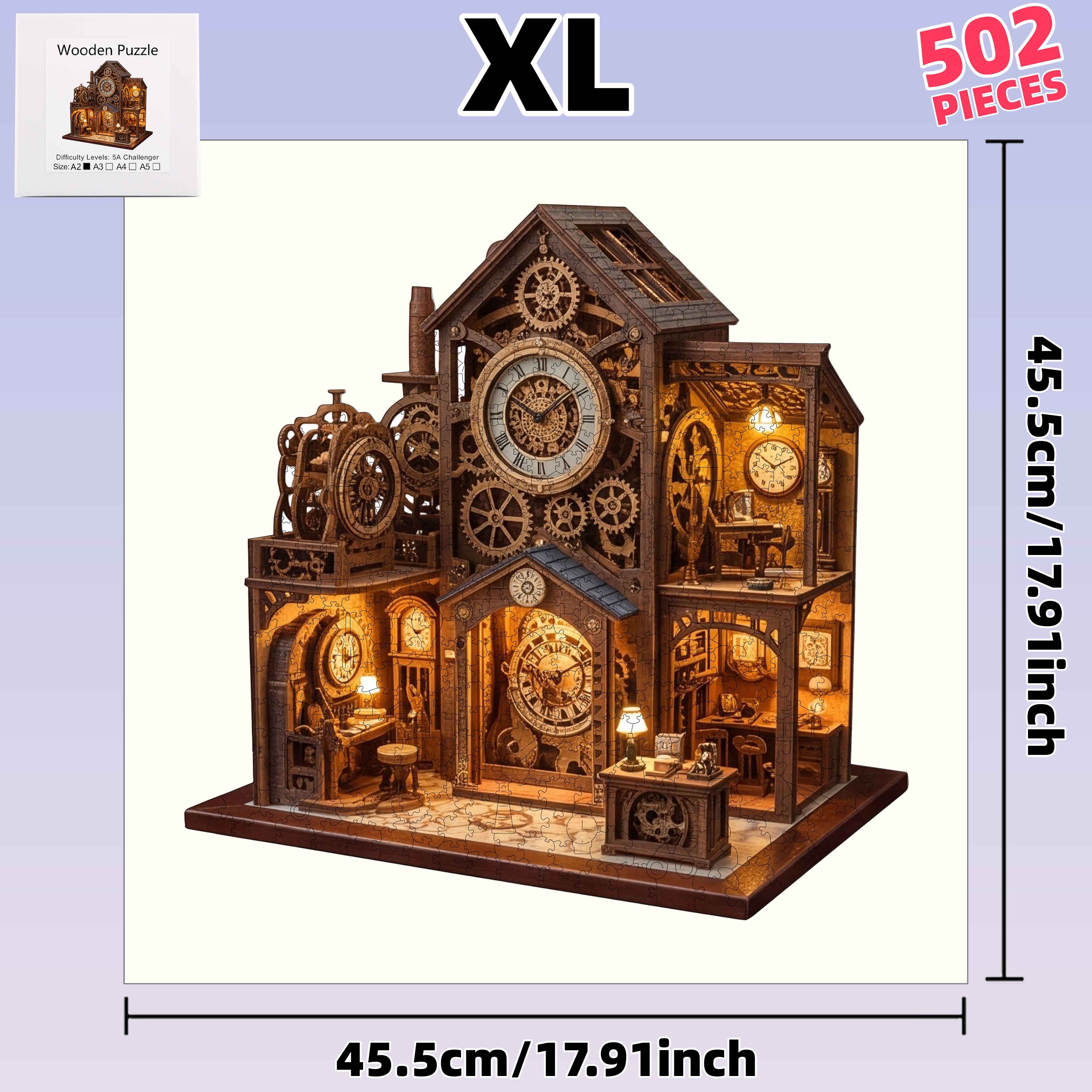 502pcs Mechanical Clock Tower Workshop Puzzle