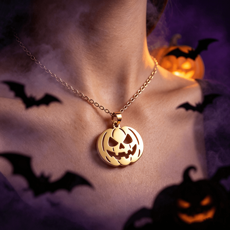 TEMU 1pc Easy Dark Style Necklace, Stainless Steel Jewelry, Women's Fashionable Halloween Atmosphere Dark Style Hollow Necklace, Women's Accessory,