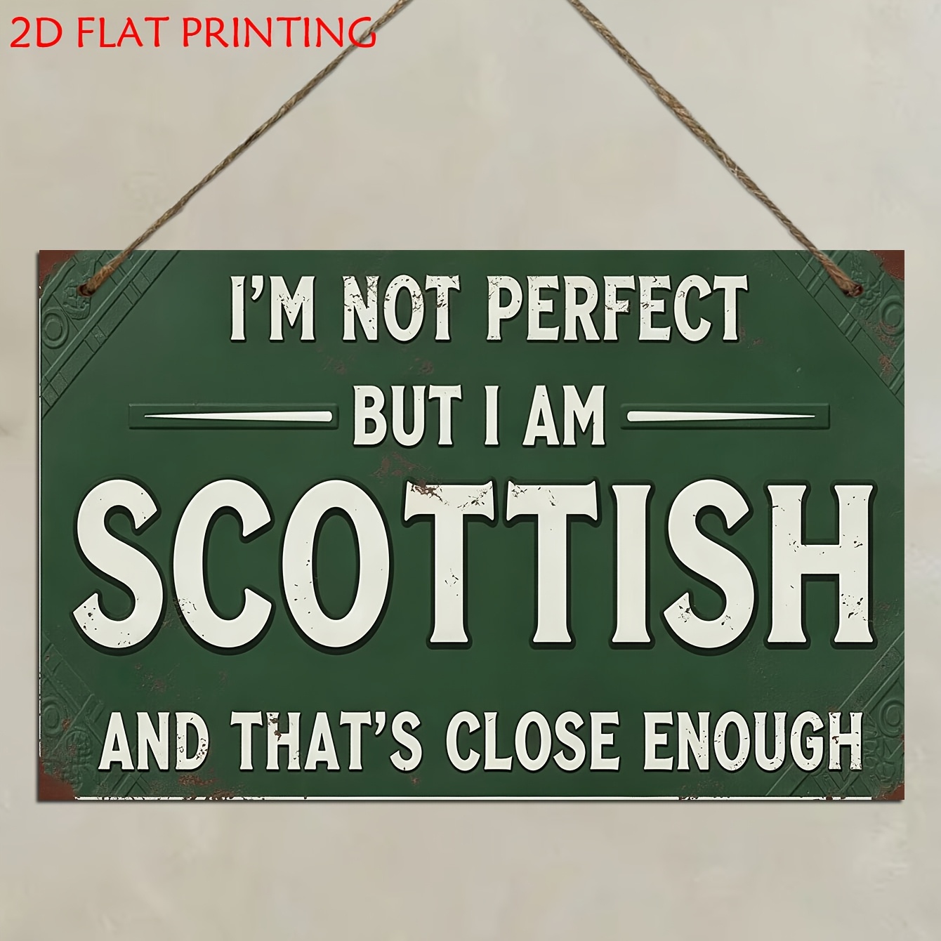 TEMU 2d Flat Wooden Decorative Plaques And Signs, 1pc, ' Perfect, But I'm Scottish' Funny Scottish Humor Wooden Sign, Decorated With , And Celtic