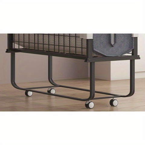 Folding Bed with 4 Inch Memory Foam Mattress, Single Rollaway Bed for Guests, Space Saving Portable Bed with Lockable Wheels, Easy Assembly& Moving, 75 x 31(Standard)