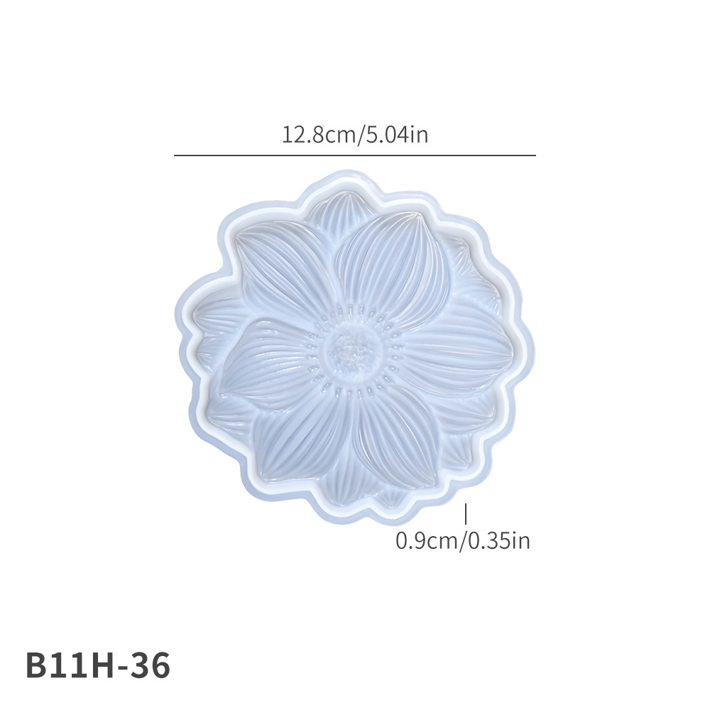 E-shop Blumen-Teetablett – Epoxy-Set Größe Blumen-Untersetzer Tablett Harz Silikonform