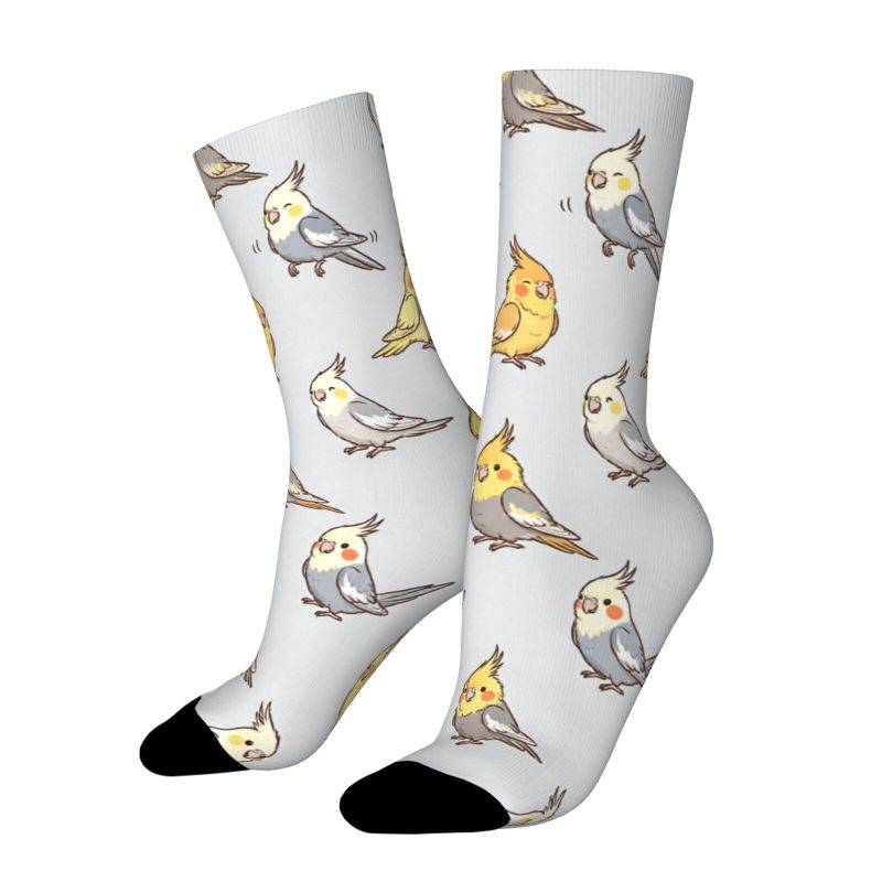 TEMU A Pair Of Unisex Spring/summer Outdoor Socks With A Cute, Vivid, And Parrot Pattern. Machine Washable, Suitable For Outdoor Sports Enthusiasts.