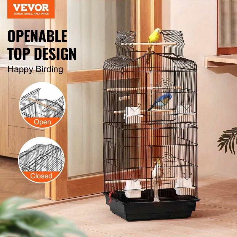   39 hanging metal bird flight cage for parakeets cockatiels small parrots multi level perches swingable chains   design with hanging hooks for indoor outdoor use parrot cage indoor bird enclosure sturdy construction parrot keepers Product details 1