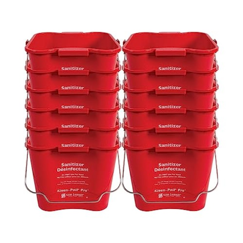     pail pro sanitizer pail cleaning bucket with bail handle for cleaning kitchens restaurants and janitorial use plastic 6     of 12 restaurant supplies commercial cleaning durable construction professionalgrade bucket Product details 0